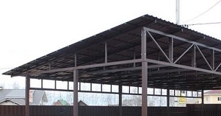 Односкатные навесы из профнастила 4 на 4: монтаж и продажа в Иркутске от 1785 руб.